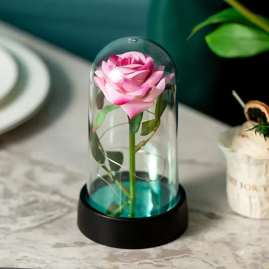  Gift Eternal Rose Flower Colorful Luminous Ornament