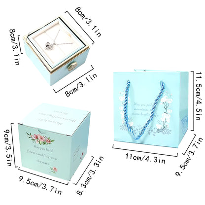 1PC Rotating Eternal Rose Flower Jewelry Box 