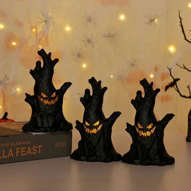 Spooky LED Ghost Tree Lamp - Halloween Home Decoration & Horror Props