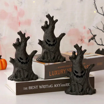 Spooky LED Ghost Tree Lamp - Halloween Home Decoration & Horror Props